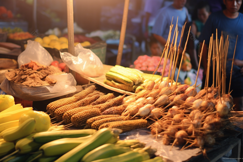 烤串炸串水煮关东煮夜市小吃摊,高清,摄影图,摄影图片,图片大全,摄影图免费下载